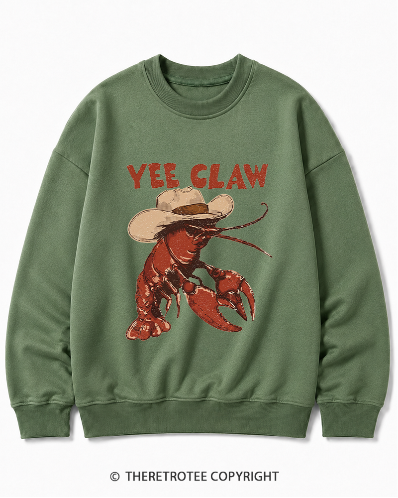 TheRetroTee Trendy Yee Claw 1980s Cotton Sweatshirt