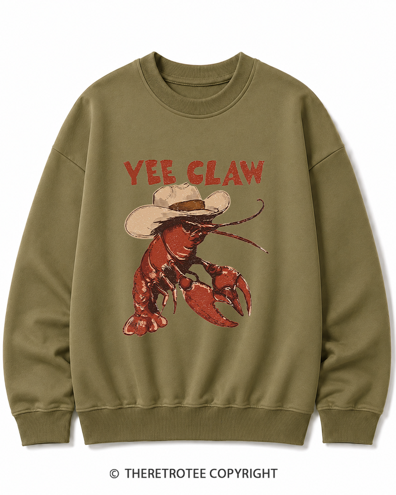 TheRetroTee Trendy Yee Claw 1980s Cotton Sweatshirt