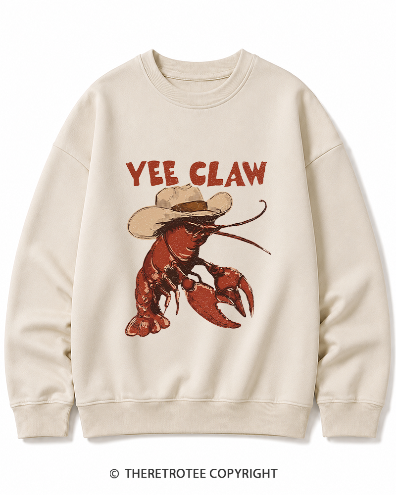 TheRetroTee Trendy Yee Claw 1980s Cotton Sweatshirt