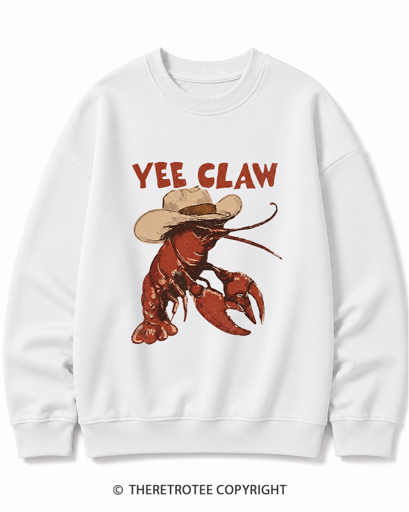 TheRetroTee Trendy Yee Claw 1980s Cotton Sweatshirt