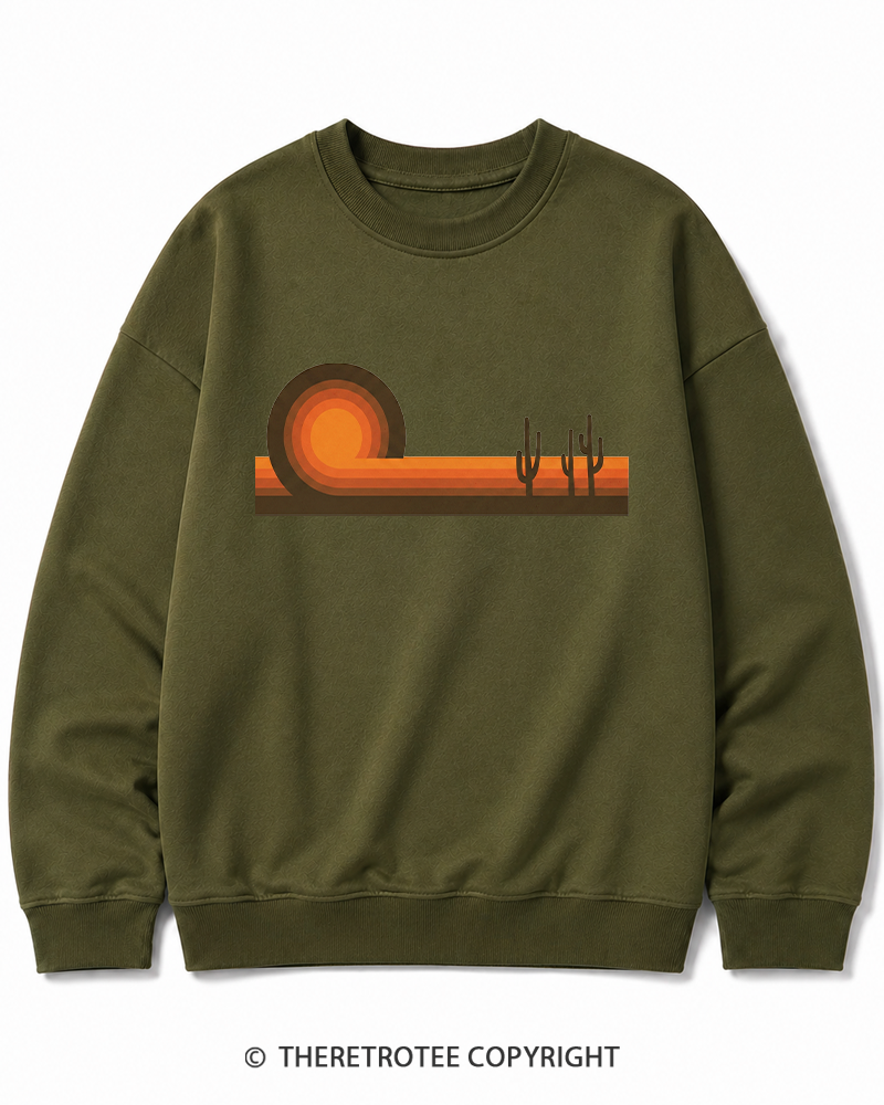 TheRetroTee Desert Horizons 1970s Cotton Sweatshirt