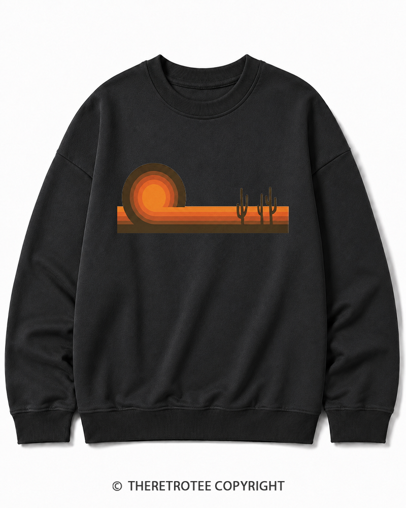 TheRetroTee Desert Horizons 1970s Cotton Sweatshirt