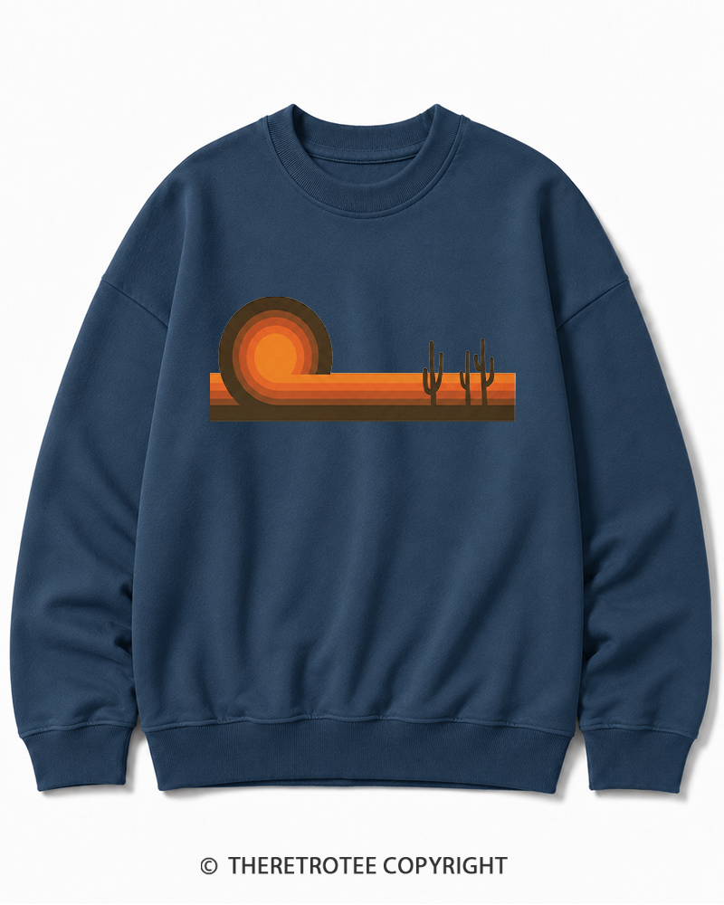 TheRetroTee Desert Horizons 1970s Cotton Sweatshirt