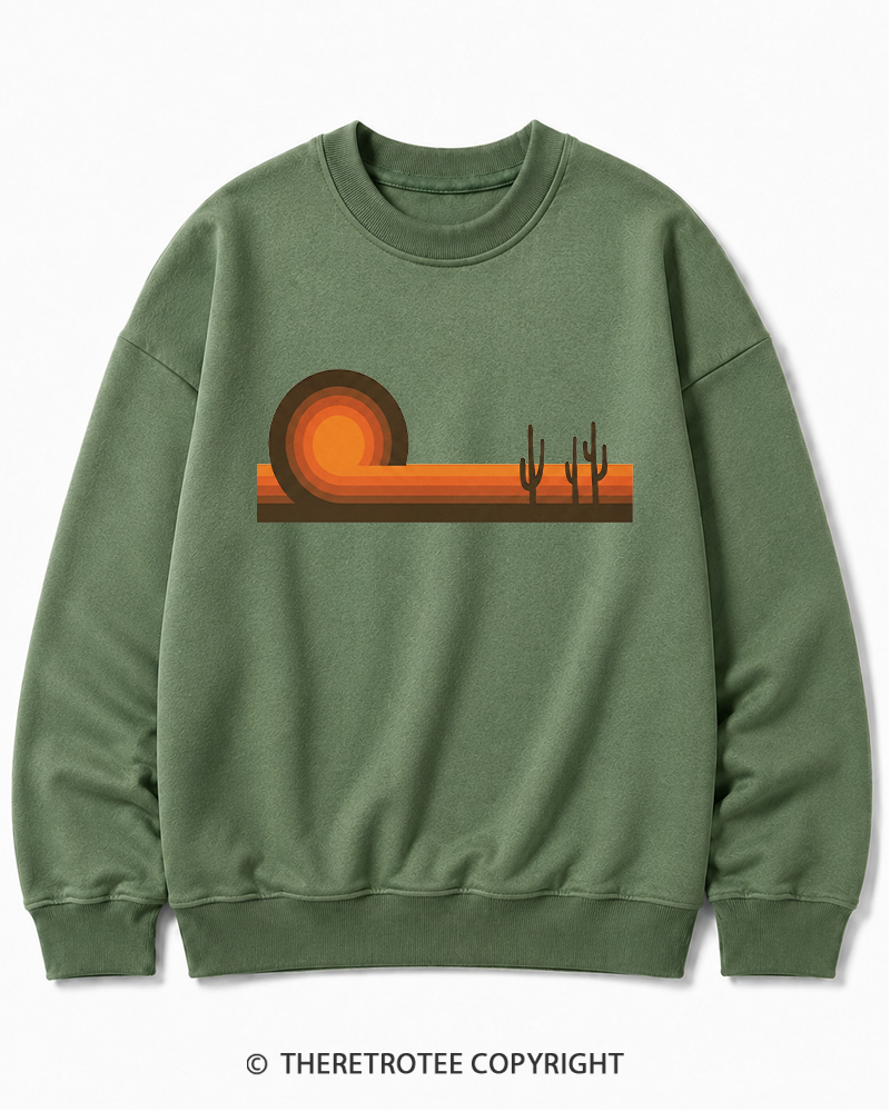TheRetroTee Desert Horizons 1970s Cotton Sweatshirt