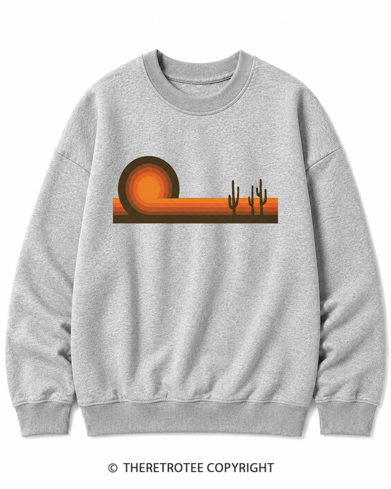 TheRetroTee Desert Horizons 1970s Cotton Sweatshirt