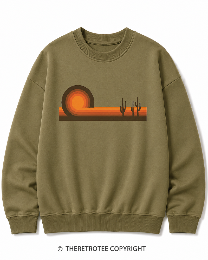 TheRetroTee Desert Horizons 1970s Cotton Sweatshirt