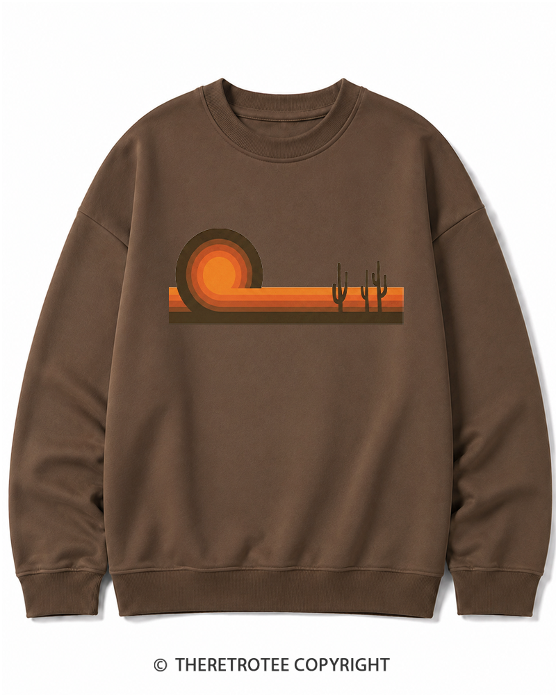 TheRetroTee Desert Horizons 1970s Cotton Sweatshirt
