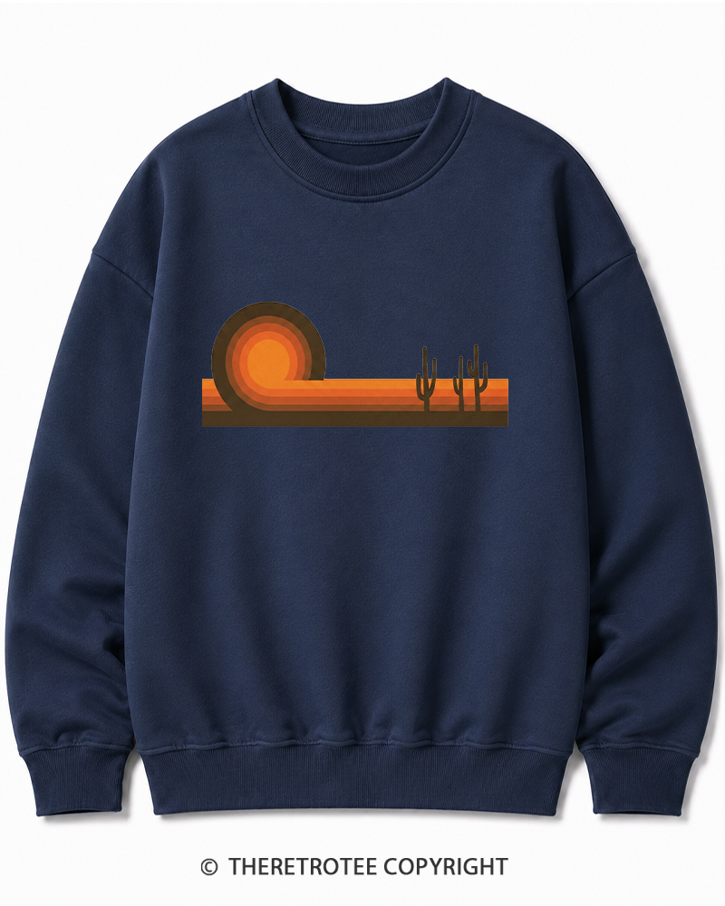 TheRetroTee Desert Horizons 1970s Cotton Sweatshirt