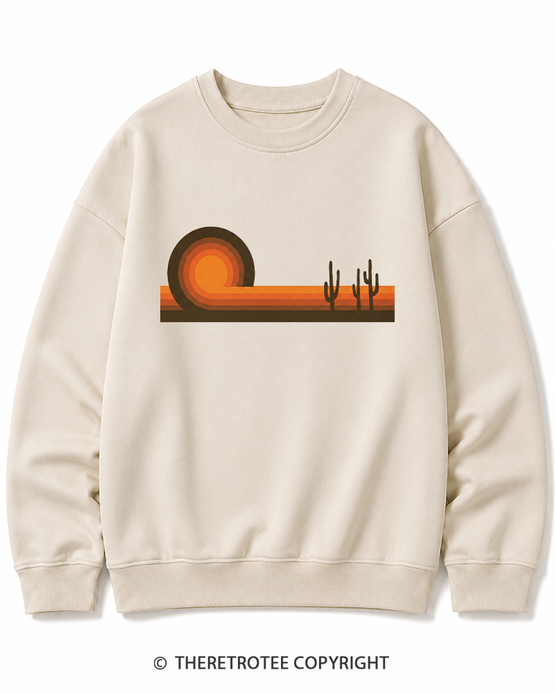 TheRetroTee Desert Horizons 1970s Cotton Sweatshirt