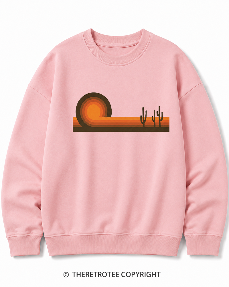 TheRetroTee Desert Horizons 1970s Cotton Sweatshirt