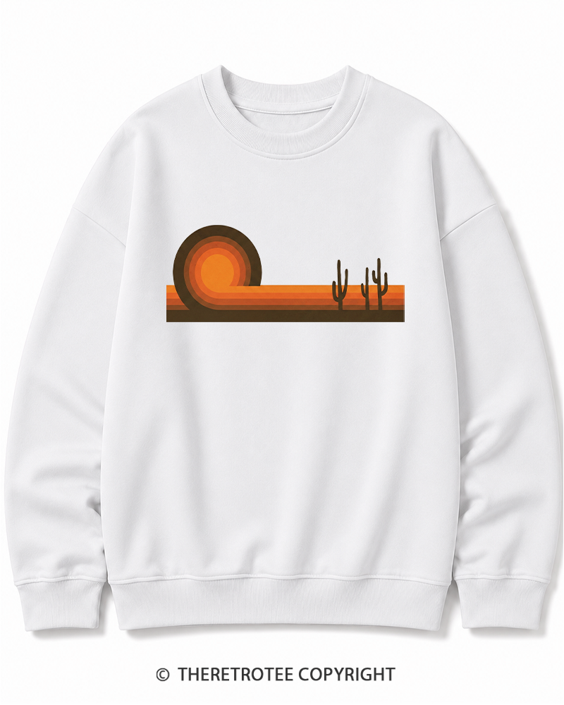 TheRetroTee Desert Horizons 1970s Cotton Sweatshirt