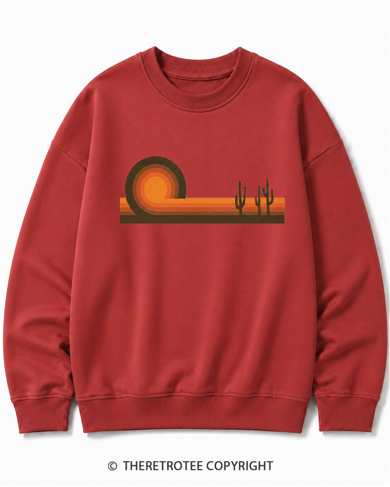 TheRetroTee Desert Horizons 1970s Cotton Sweatshirt