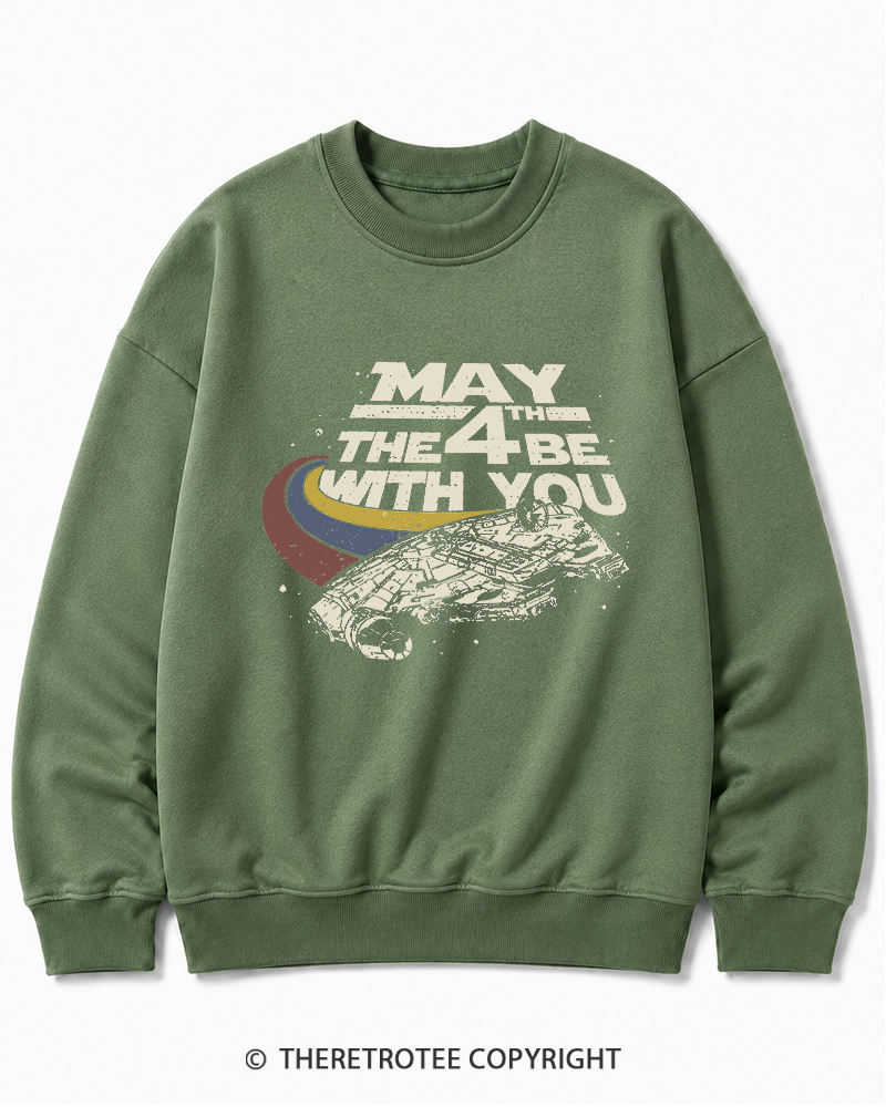 TheRetroTee Science Fiction Graphic 1980s Cotton Sweatshirt