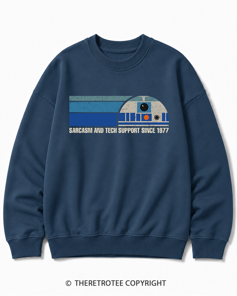 TheRetroTee Sarcasm And Tech Support 1970s Cotton Sweatshirt