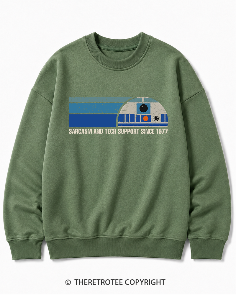 TheRetroTee Sarcasm And Tech Support 1970s Cotton Sweatshirt