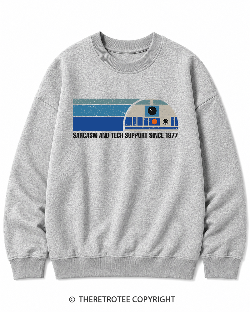 TheRetroTee Sarcasm And Tech Support 1970s Cotton Sweatshirt