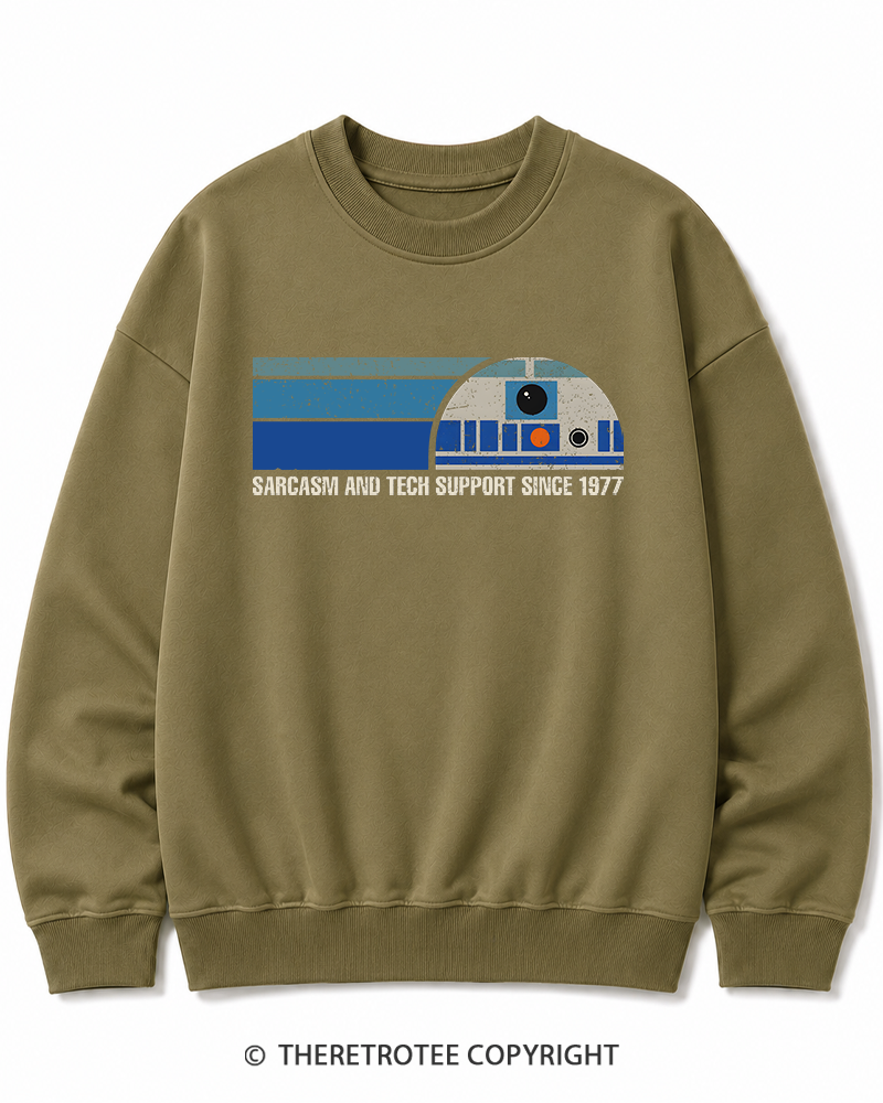 TheRetroTee Sarcasm And Tech Support 1970s Cotton Sweatshirt