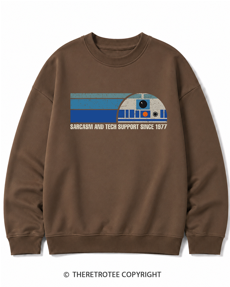 TheRetroTee Sarcasm And Tech Support 1970s Cotton Sweatshirt