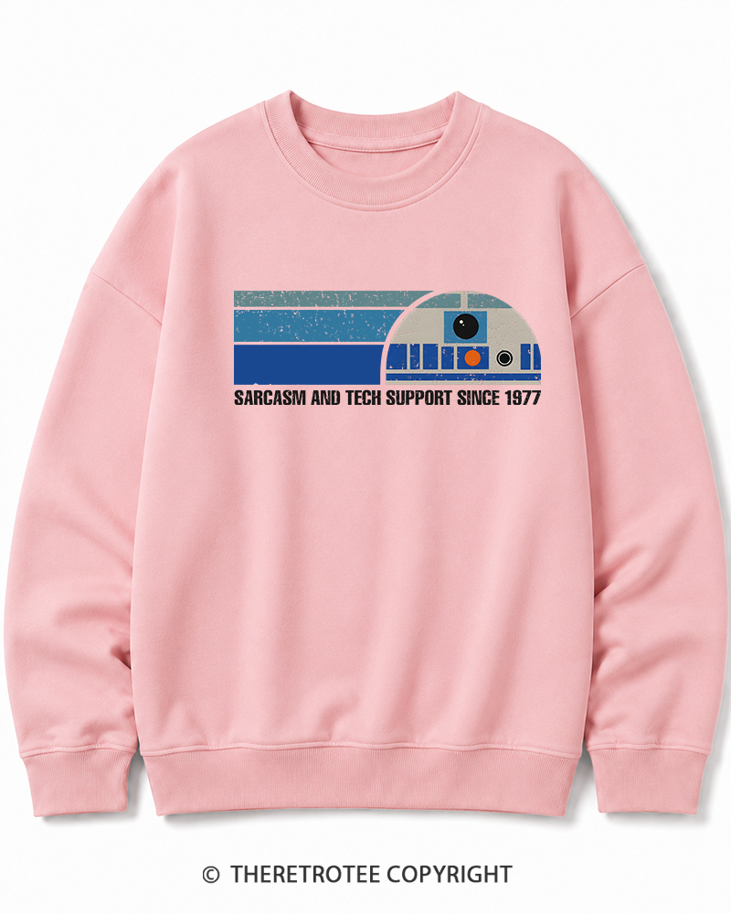 TheRetroTee Sarcasm And Tech Support 1970s Cotton Sweatshirt