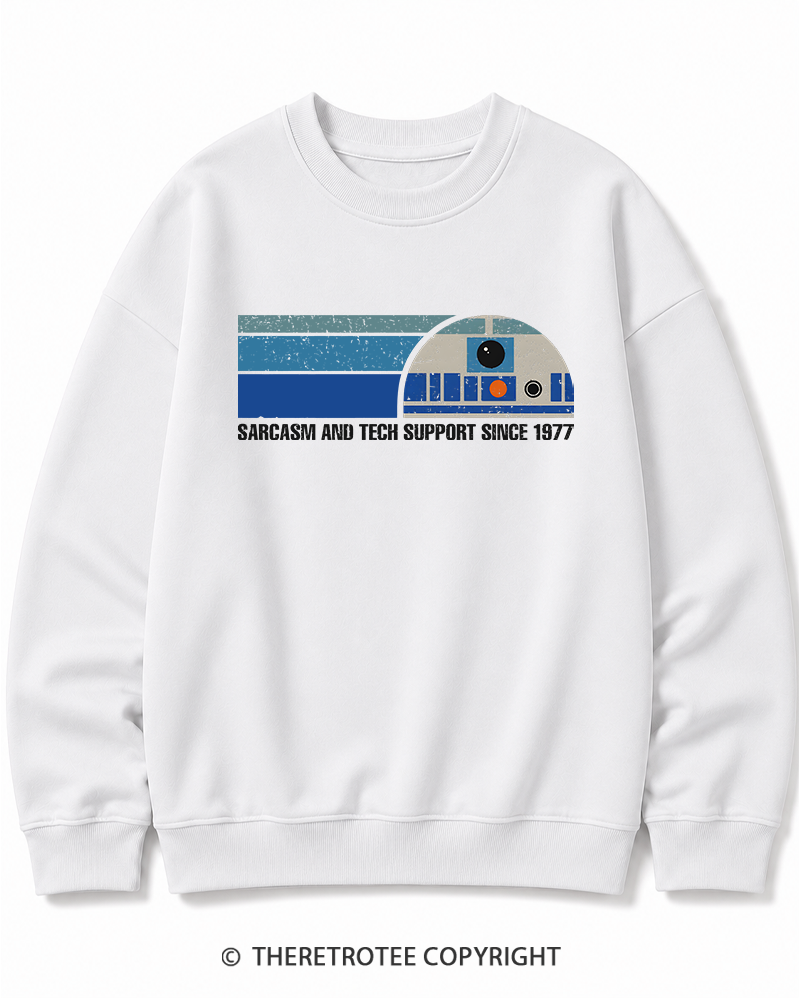 TheRetroTee Sarcasm And Tech Support 1970s Cotton Sweatshirt