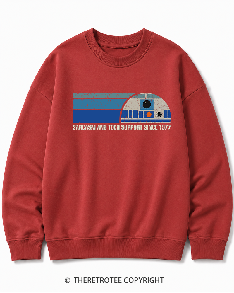 TheRetroTee Sarcasm And Tech Support 1970s Cotton Sweatshirt