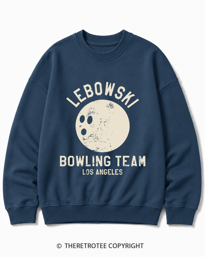 TheRetroTee Lebowski Bowling Team Los Angeles 1980s Cotton Sweatshirt