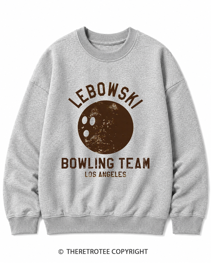 TheRetroTee Lebowski Bowling Team Los Angeles 1980s Cotton Sweatshirt