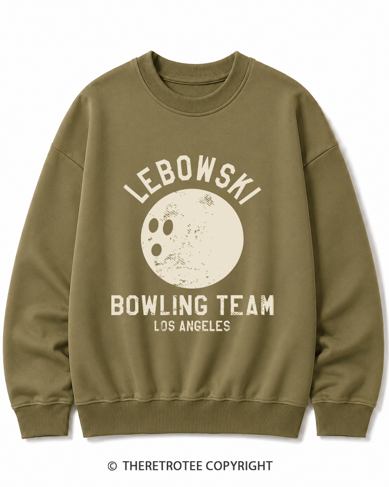 TheRetroTee Lebowski Bowling Team Los Angeles 1980s Cotton Sweatshirt