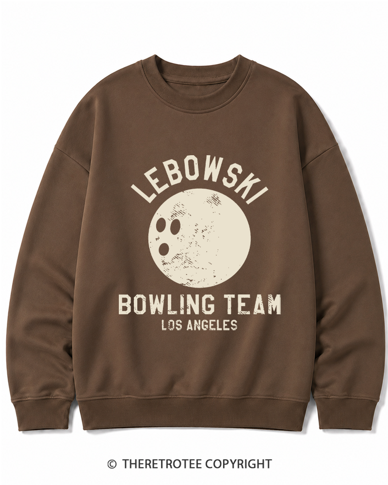 TheRetroTee Lebowski Bowling Team Los Angeles 1980s Cotton Sweatshirt