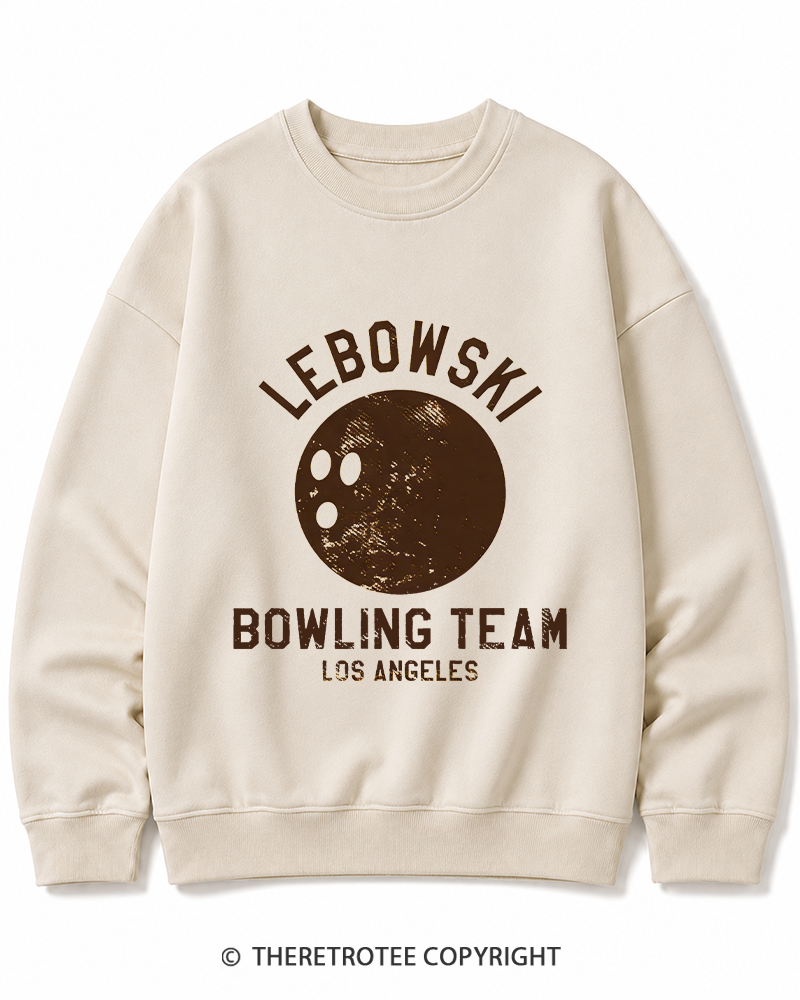 TheRetroTee Lebowski Bowling Team Los Angeles 1980s Cotton Sweatshirt