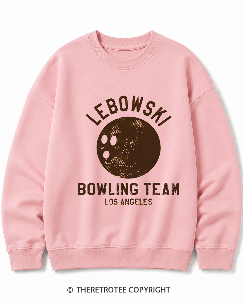 TheRetroTee Lebowski Bowling Team Los Angeles 1980s Cotton Sweatshirt