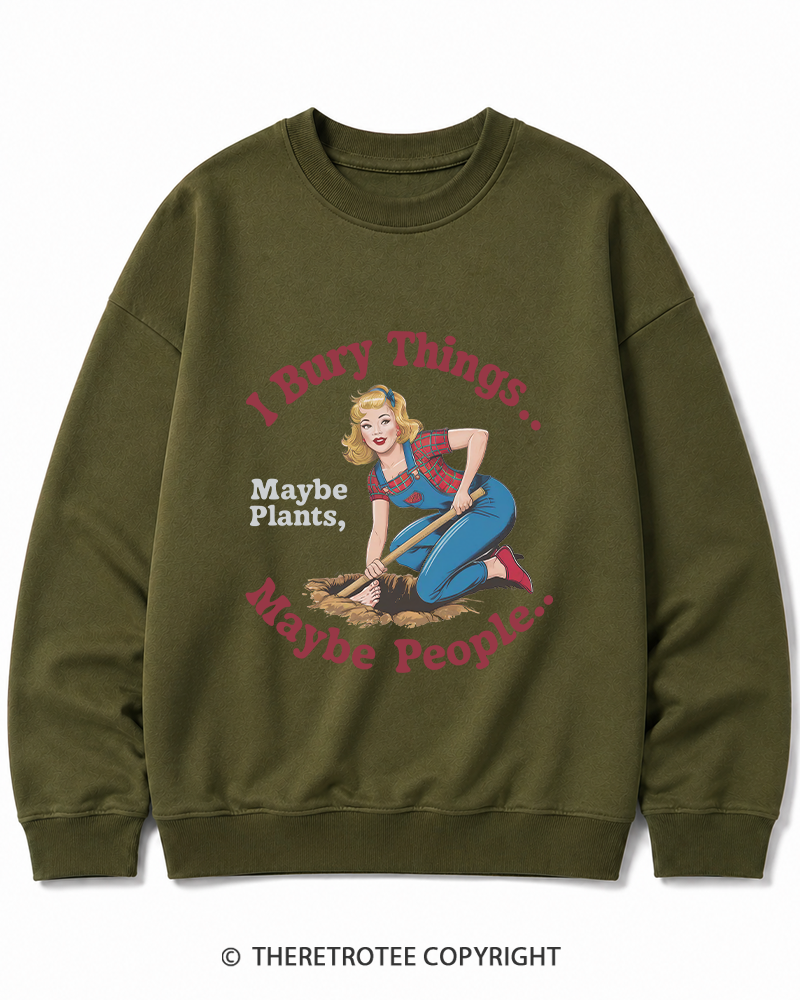 TheRetroTee I Bury Things 1970s Cotton Sweatshirt