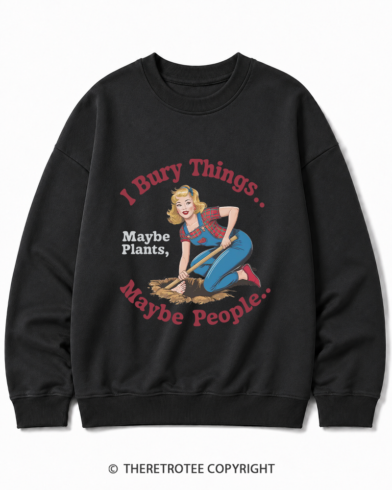 TheRetroTee I Bury Things 1970s Cotton Sweatshirt