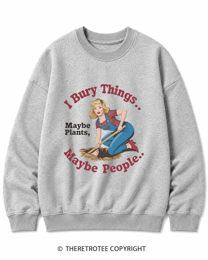 TheRetroTee I Bury Things 1970s Cotton Sweatshirt