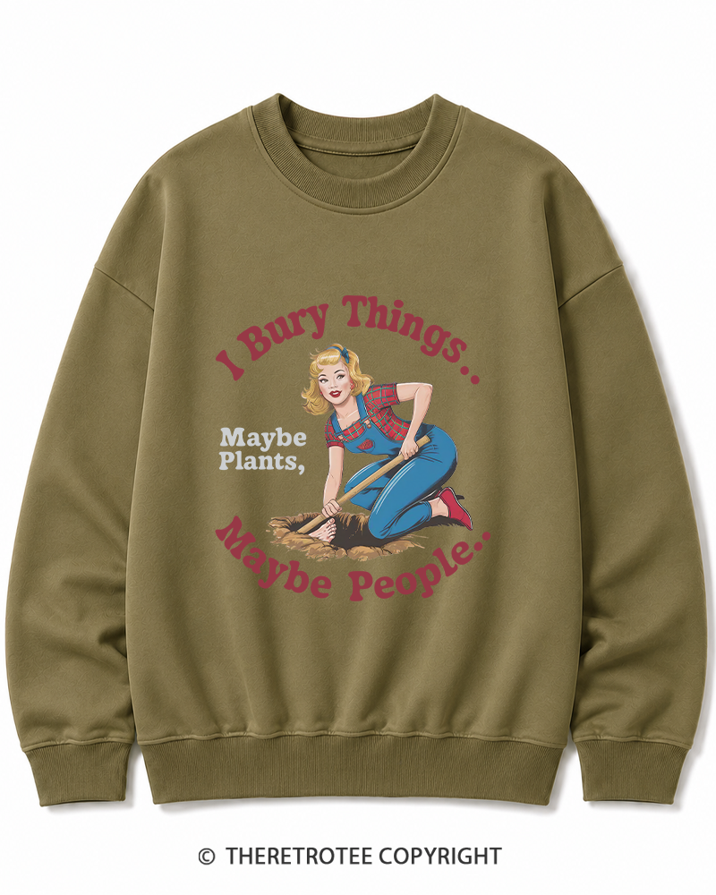 TheRetroTee I Bury Things 1970s Cotton Sweatshirt