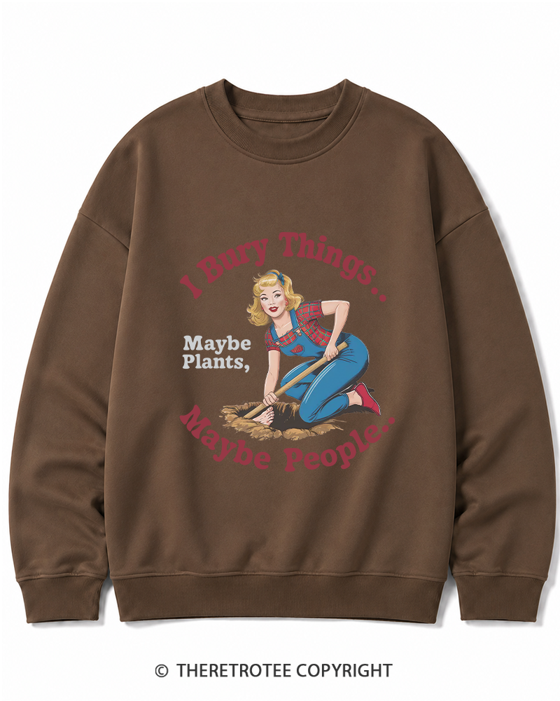TheRetroTee I Bury Things 1970s Cotton Sweatshirt