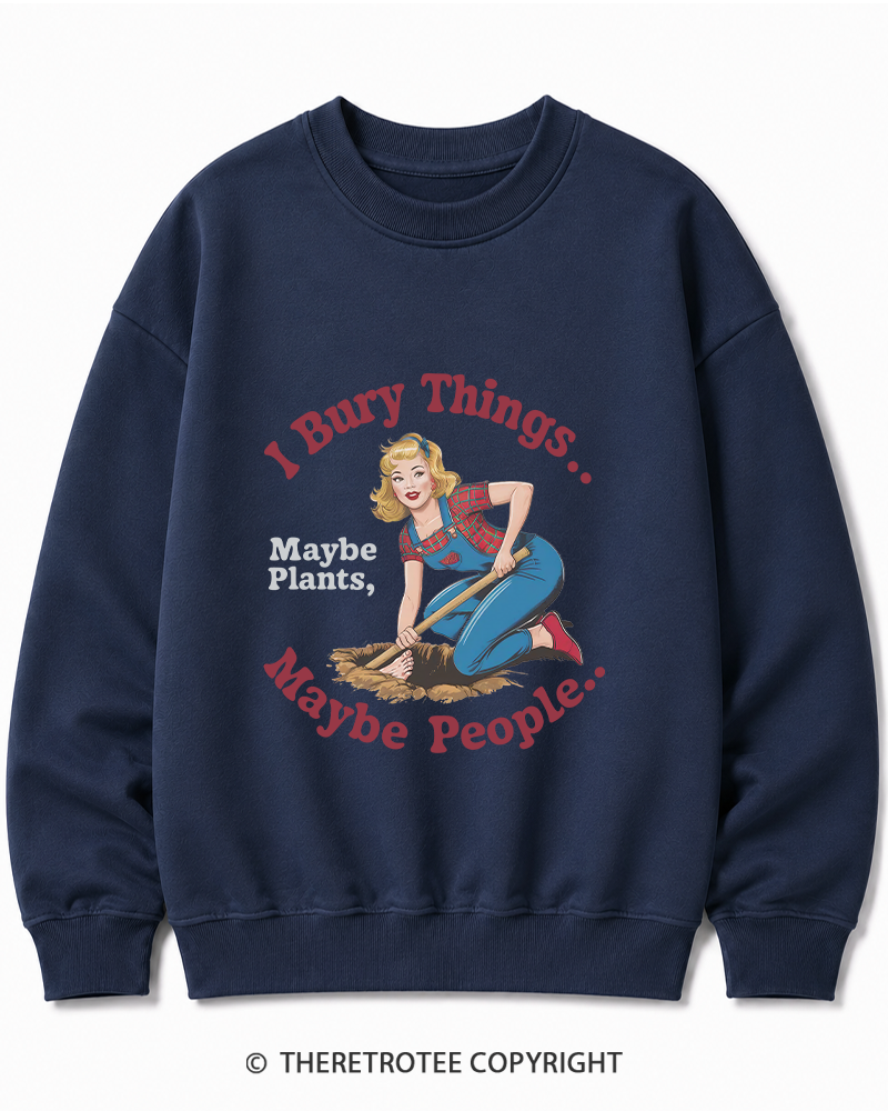TheRetroTee I Bury Things 1970s Cotton Sweatshirt