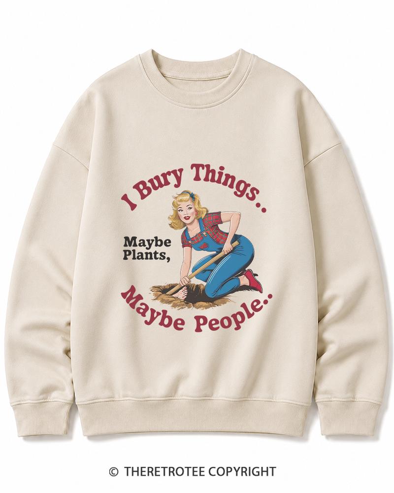 TheRetroTee I Bury Things 1970s Cotton Sweatshirt