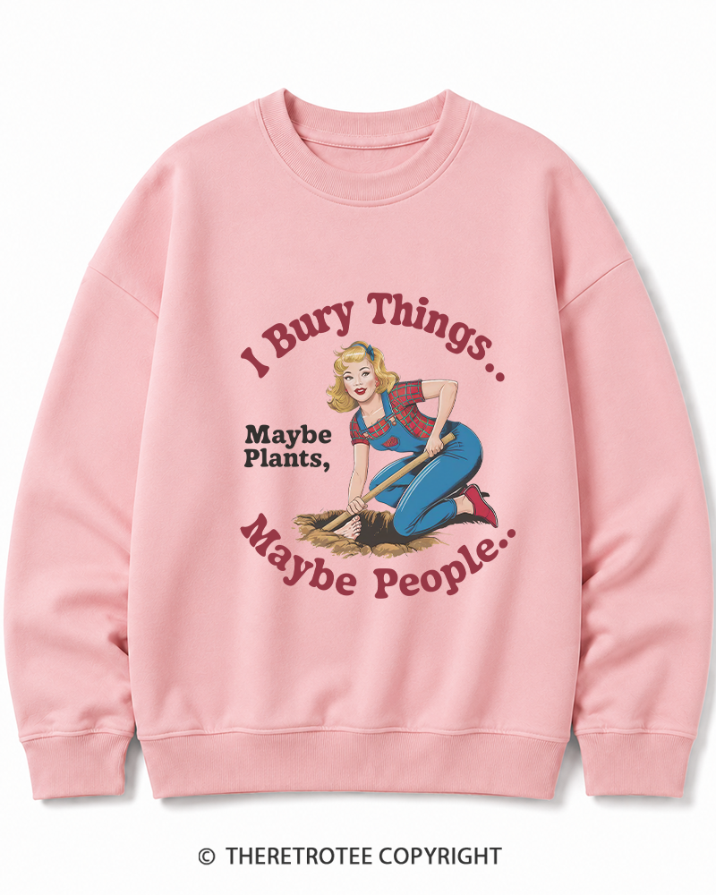 TheRetroTee I Bury Things 1970s Cotton Sweatshirt