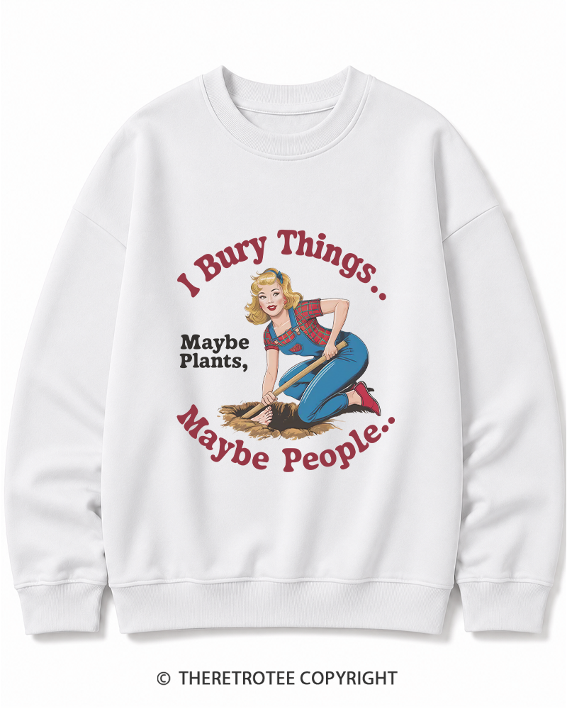TheRetroTee I Bury Things 1970s Cotton Sweatshirt