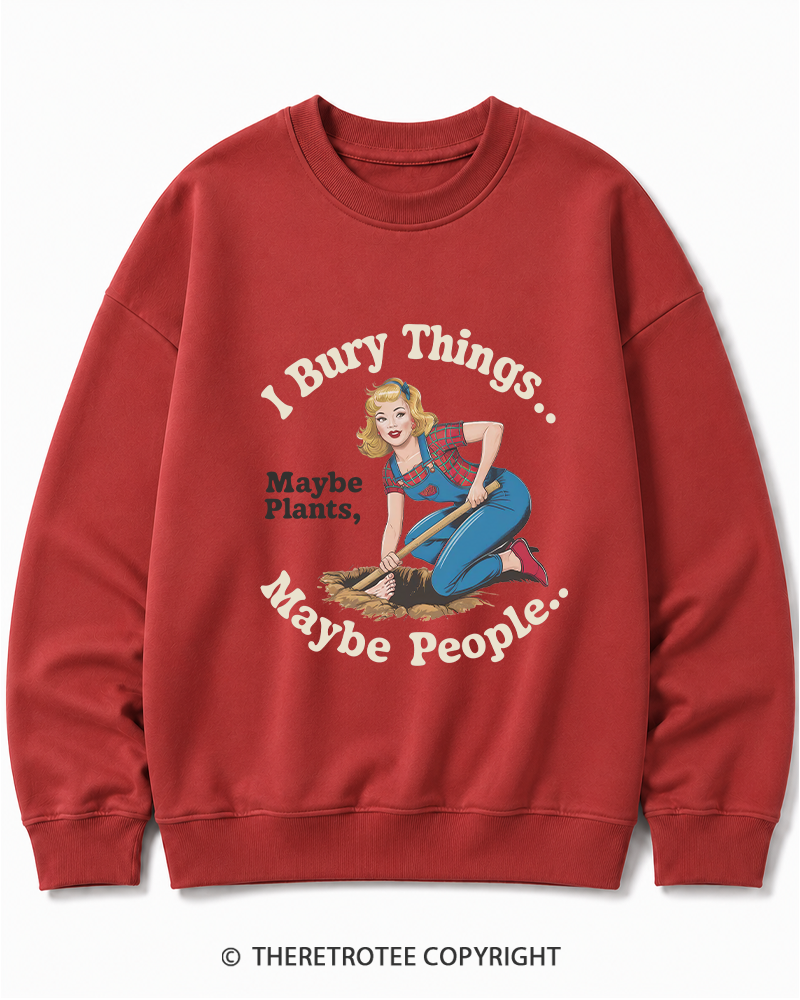 TheRetroTee I Bury Things 1970s Cotton Sweatshirt