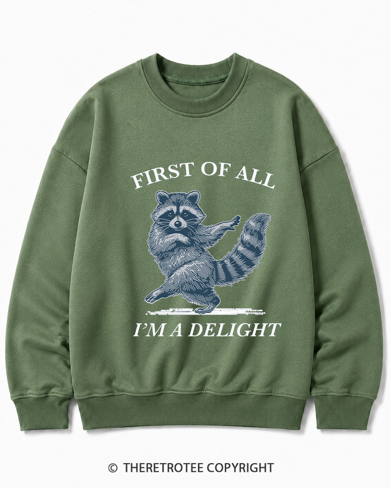 TheRetroTee  First Of All, I'm A Delight 1980s Cotton Sweatshirt