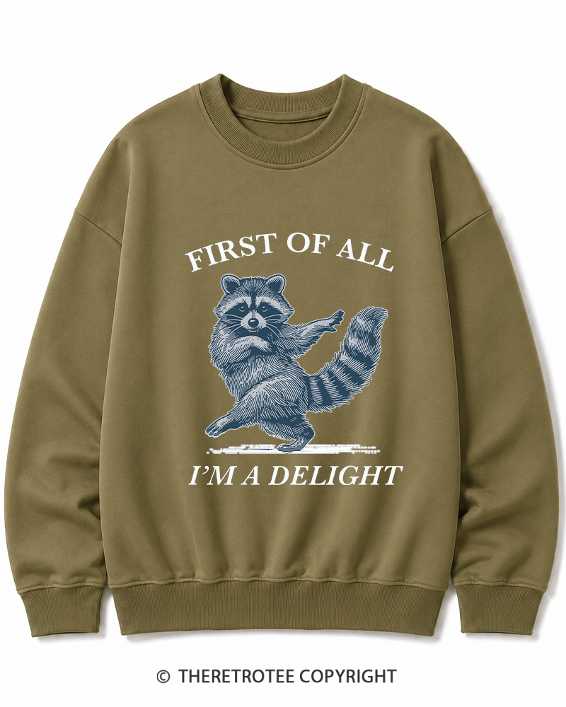 TheRetroTee  First Of All, I'm A Delight 1980s Cotton Sweatshirt