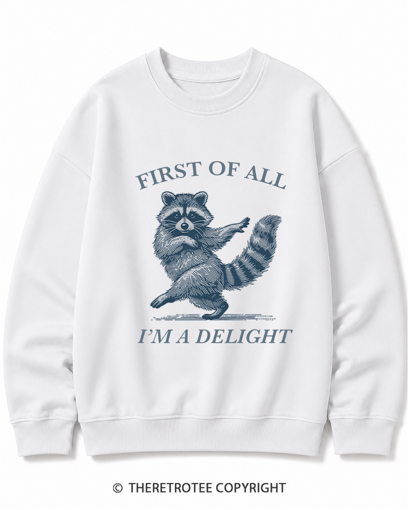 TheRetroTee  First Of All, I'm A Delight 1980s Cotton Sweatshirt