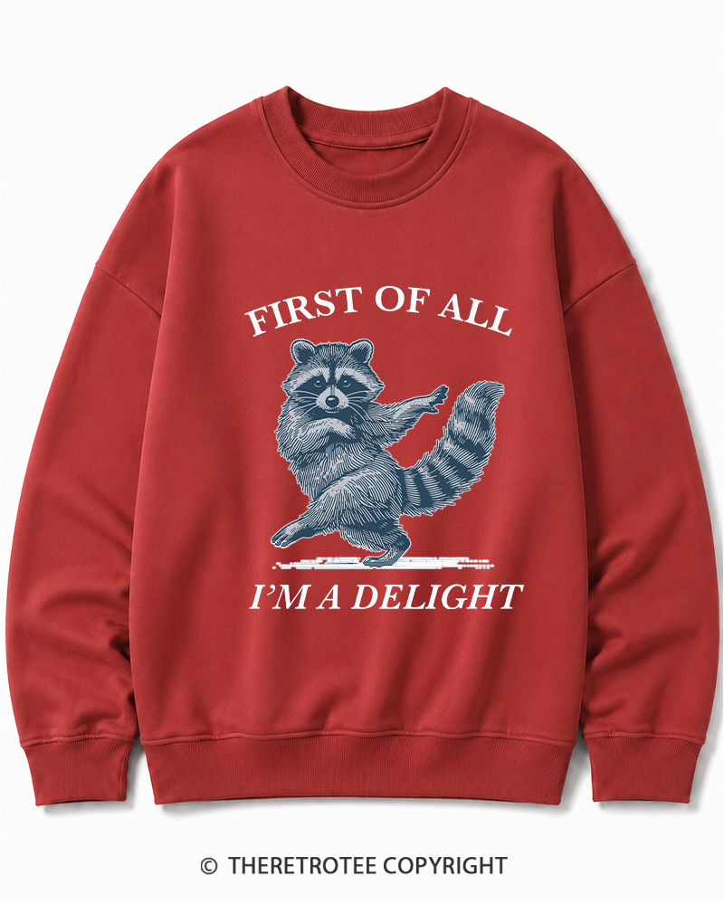 TheRetroTee  First Of All, I'm A Delight 1980s Cotton Sweatshirt