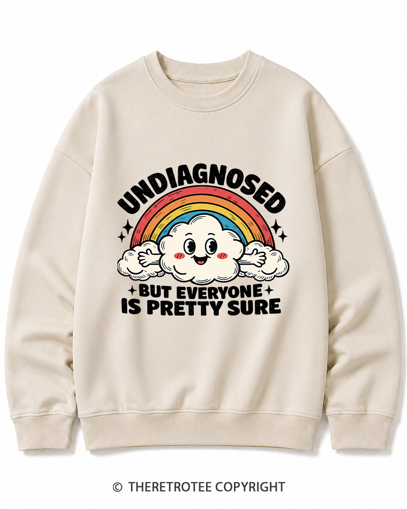TheRetroTee Undiagnosed But Everyone Is Pretty Sure 1970s Cotton Sweatshirt