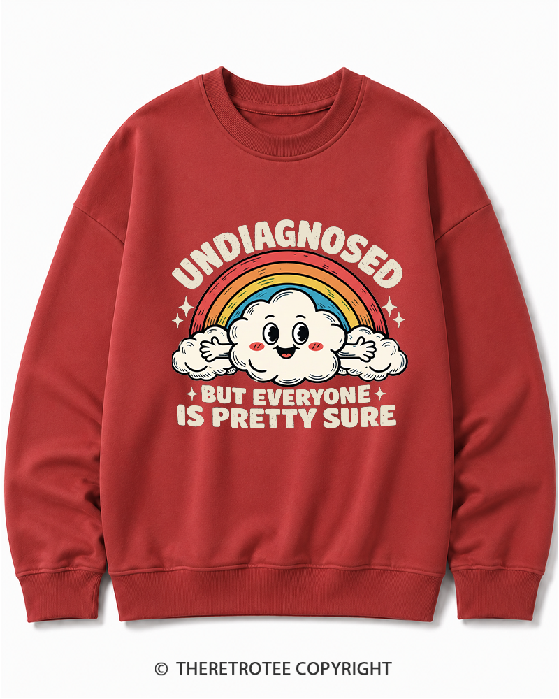 TheRetroTee Undiagnosed But Everyone Is Pretty Sure 1970s Cotton Sweatshirt