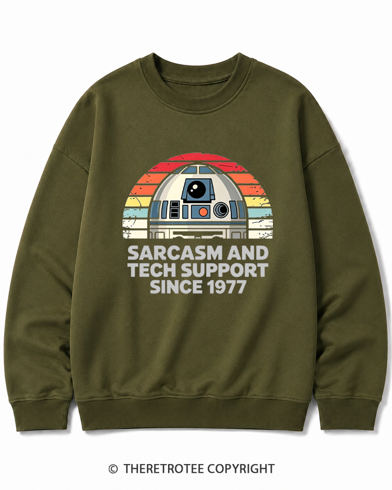 TheRetroTee Sarcasm And Tech Support Since 1977 Cotton Sweatshirt
