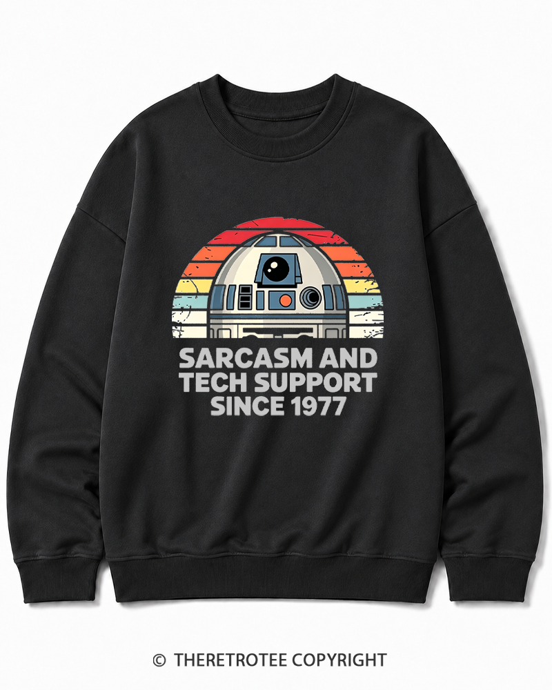 TheRetroTee Sarcasm And Tech Support Since 1977 Cotton Sweatshirt