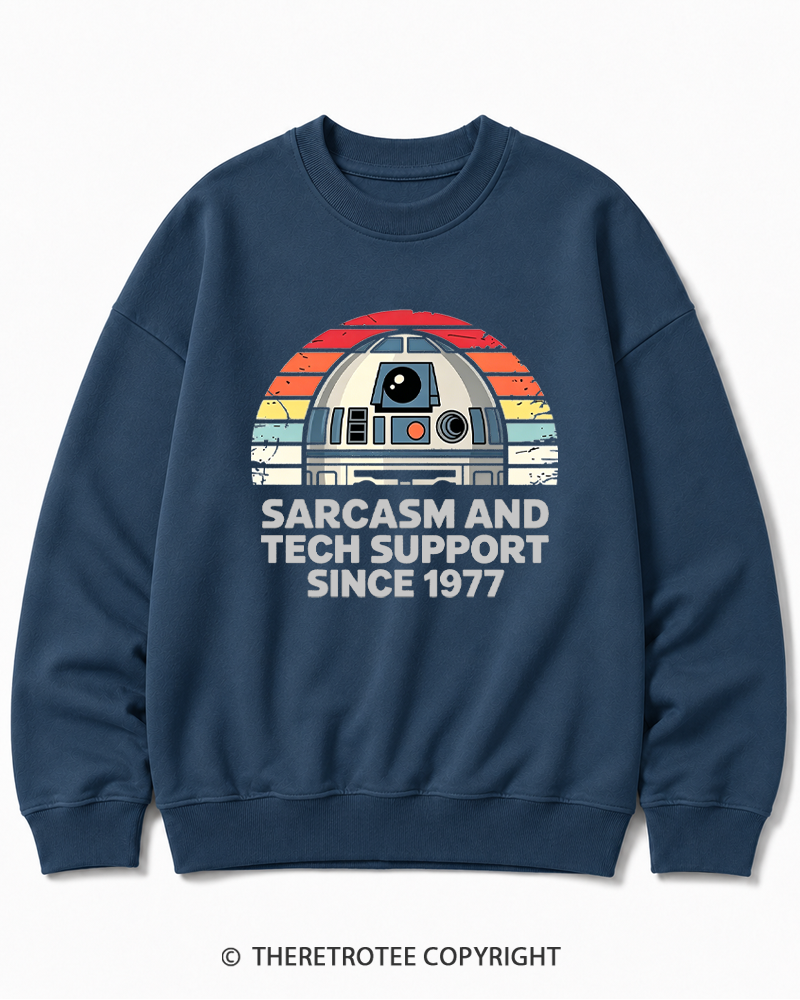 TheRetroTee Sarcasm And Tech Support Since 1977 Cotton Sweatshirt